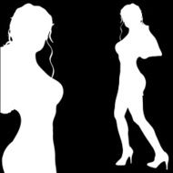 Vector silhouette of a woman N766
