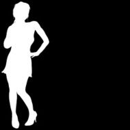 Vector silhouette of a woman N768