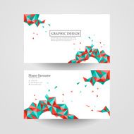 geometric colorful triangles design for business card N4