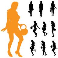 Vector silhouette of a woman N772