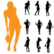 Vector silhouette of a woman N773