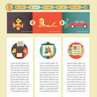 Flat Design Web Site Mobile Template with Social Media Icons