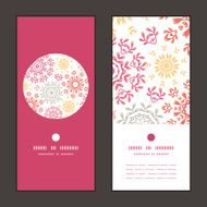 Vector folk floral circles abstract vertical round frame pattern invitation