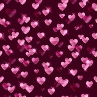 Glowing pink hearts sequins background