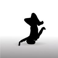 Vector silhouette of a man N171