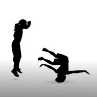 Vector silhouette of a man N172