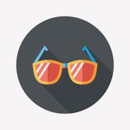 Sunglasses flat icon with long shadow N44