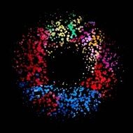 abstract color halftone circle N3
