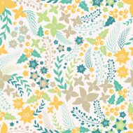 Flower seamless pattern with cute elements N2