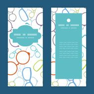 Vector colorful glasses vertical frame pattern invitation greeting cards set N3