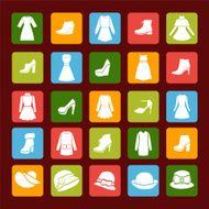 Set icons of women fashion accessories