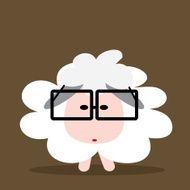 Cute sheep with eye glasses