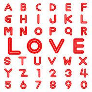 Alphabet fonts and numbers for valentine N5