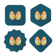 Embroidered shoes flat icon with long shadow eps10 N19