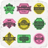 Assorted designs vector two colors vintage badges 5