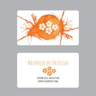 business cards design template with watercolor drawings of plants N6