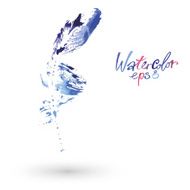 beautiful delicate feather painted in watercolor N11
