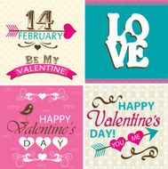 Valentines day cards with ornaments N4