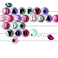 Birthday card with color candy and text N4