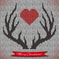 Decorative background with knitted deer horns N3