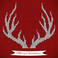 Decorative background with knitted deer horns N4