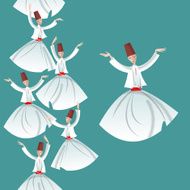 Whirling Dervishes Seamless background pattern N2