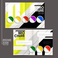 colorful half-fold brochure template