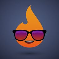 cute flame avatar wearing glasses