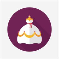 wedding dress flat icon with long shadow eps10 N63