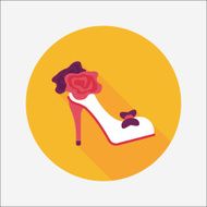 Wedding high-heeled shoes flat icon with long shadow eps10 N24