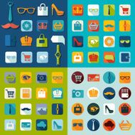 Set of fashion flat icons N114