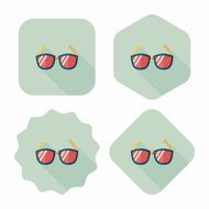 Sunglasses flat icon with long shadow N46