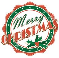 Merry Christmas vintage stamp greeting design with message N2