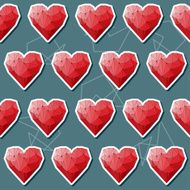 abstract polygonal bright hearts seamless pattern for wedding