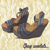 Vector hand drawn female sandals Illustration
