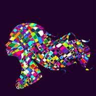 Beautiful fashion women with abstract elements N5