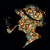Beautiful fashion women with abstract elements N6