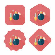 shopping perfume and lipsticks flat icon with long shadow eps10 N41