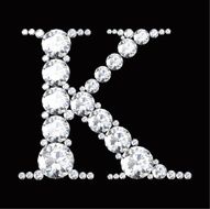 diamond letters with gemstones isolated on black N10