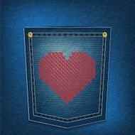 hearts over denim pocket