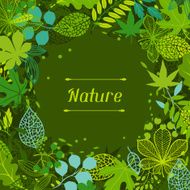 Background of stylized green leaves