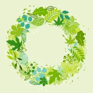 Background of stylized green leaves N2