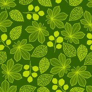 Pattern with stylized green leaves