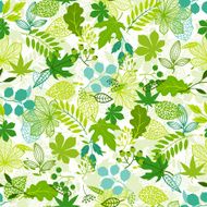 Pattern with stylized green leaves N2