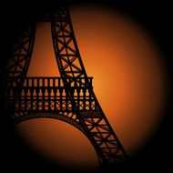 Graphic Eiffel Tower Icon Orange background Vector