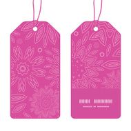 Vector pink abstract flowers texture vertical stripe frame pattern tags