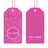 Vector pink abstract flowers texture vertical round frame pattern tags
