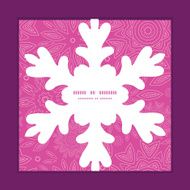 Vector pink abstract flowers texture Christmas snowflake silhouette pattern frame N2