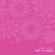 Vector pink abstract flowers texture horizontal frame seamless pattern background