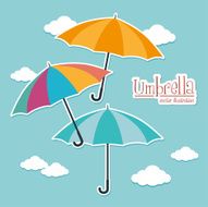Umbrella design over cloudscape background vector illustration